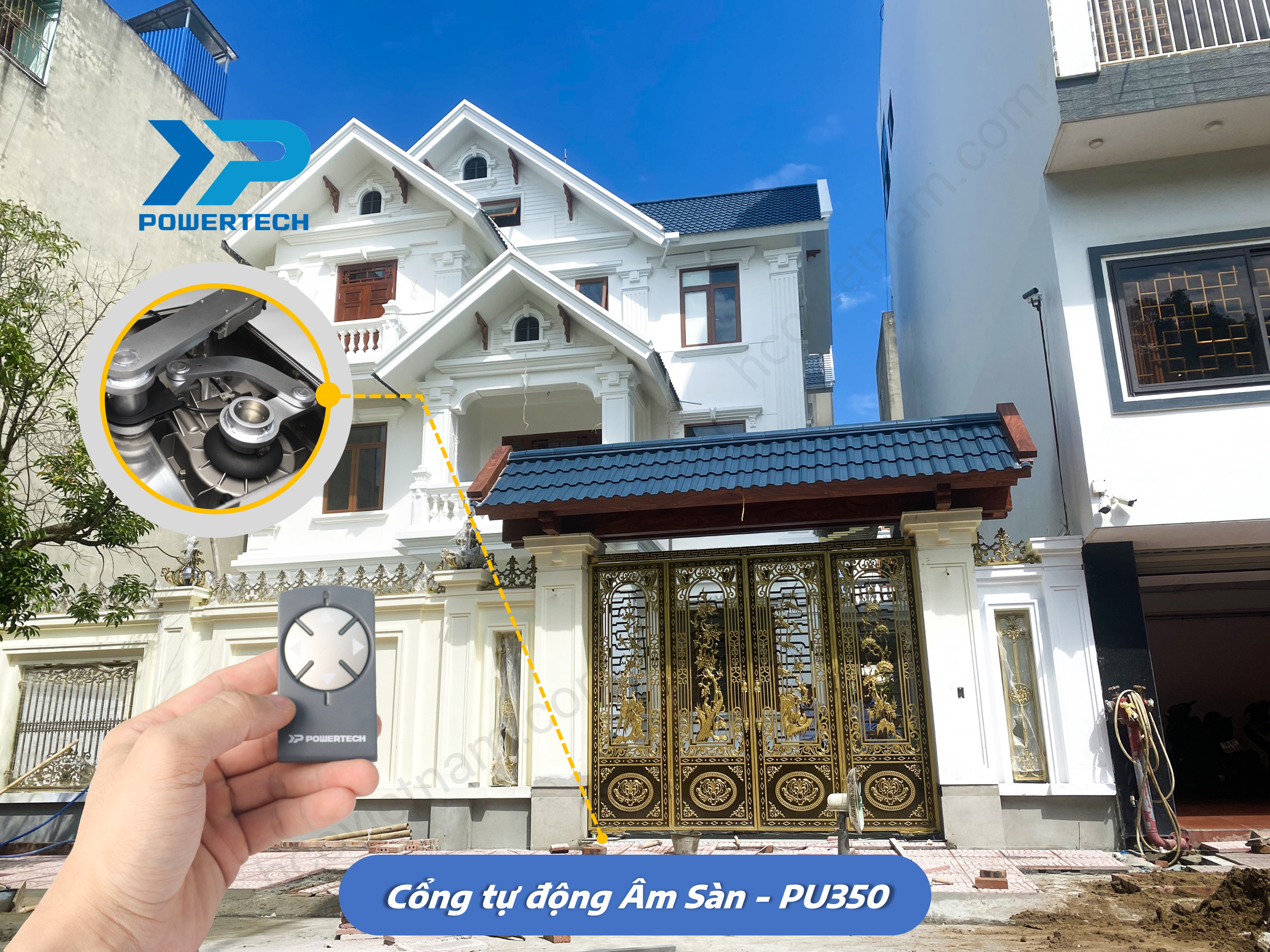 Báo Giá Cổng Tự Động Âm Sàn Powertech – PU350 100% Made in Taiwan